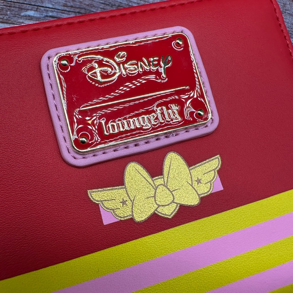 LOUNGEFLY | Disney Pilot Minnie Mouse Wallet Red and Black NWT - Picture 4 of 5